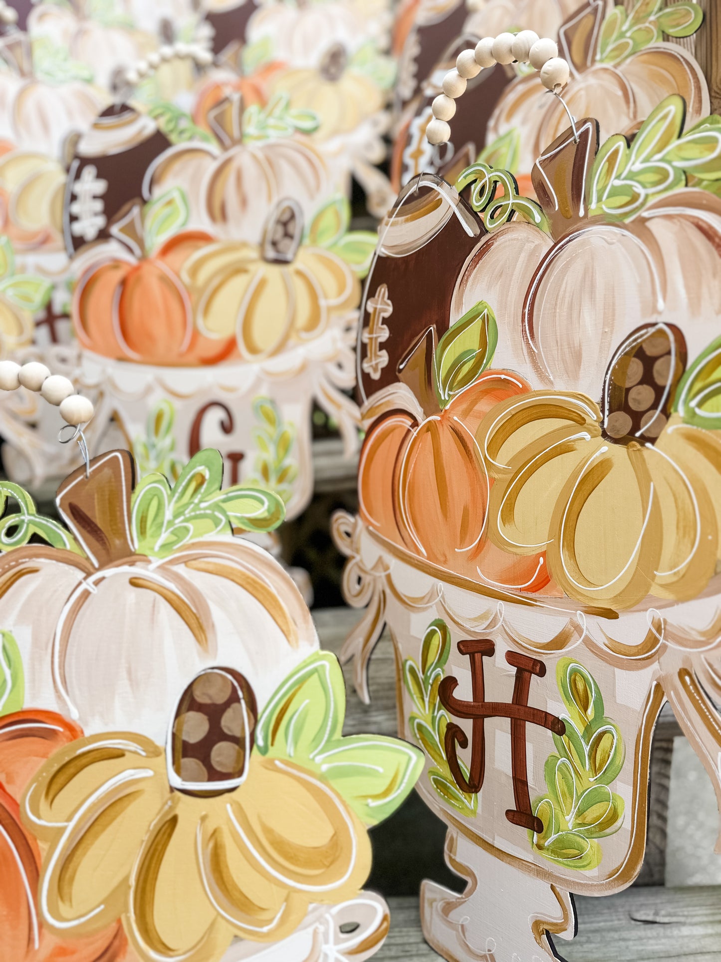 Fall Things Checkered Topiary