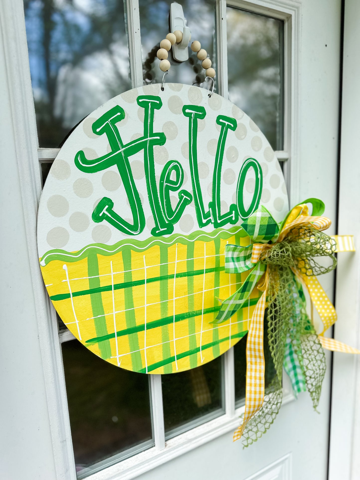 Green and Yellow Door Hanger