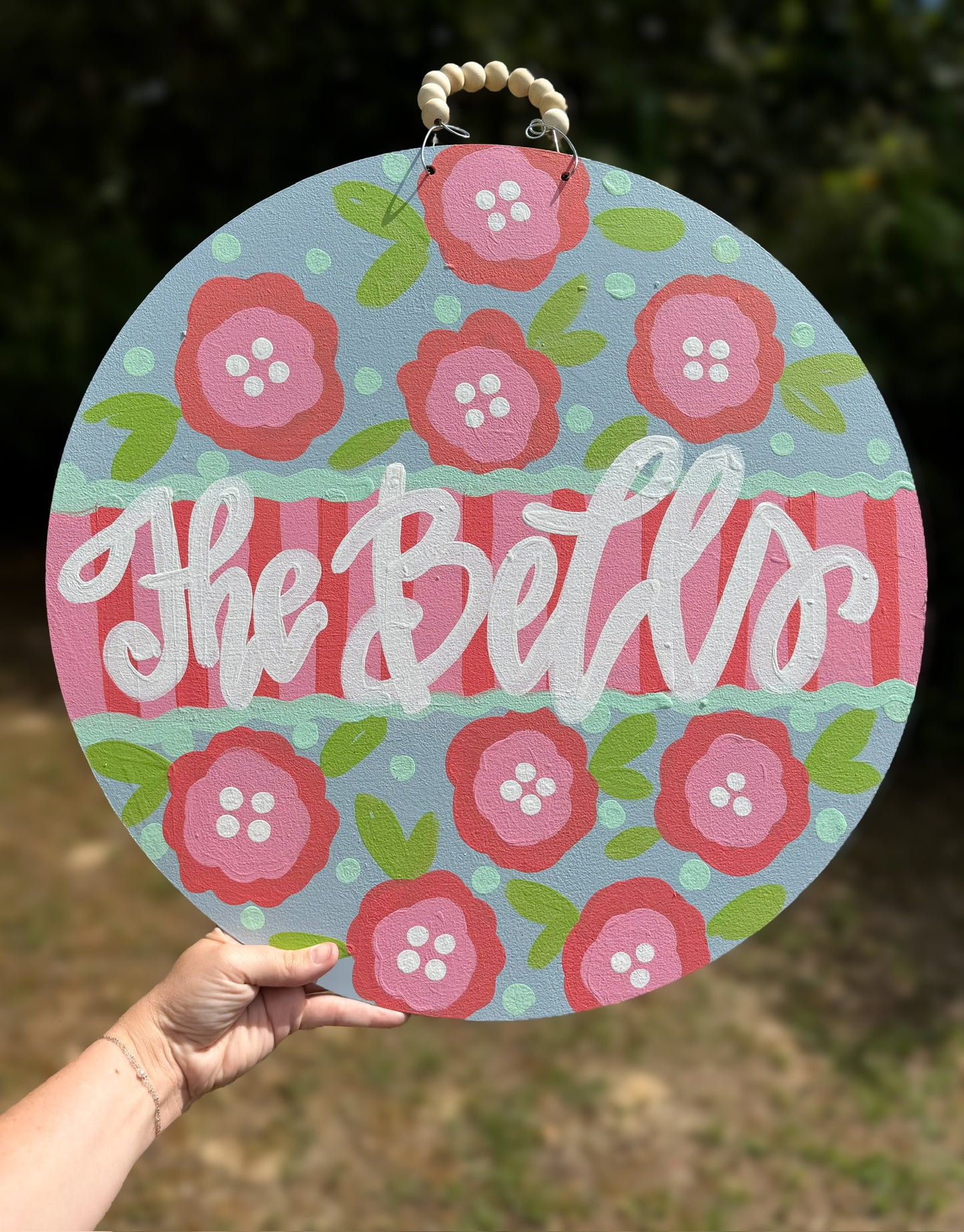Personalized Preppy Floral Round