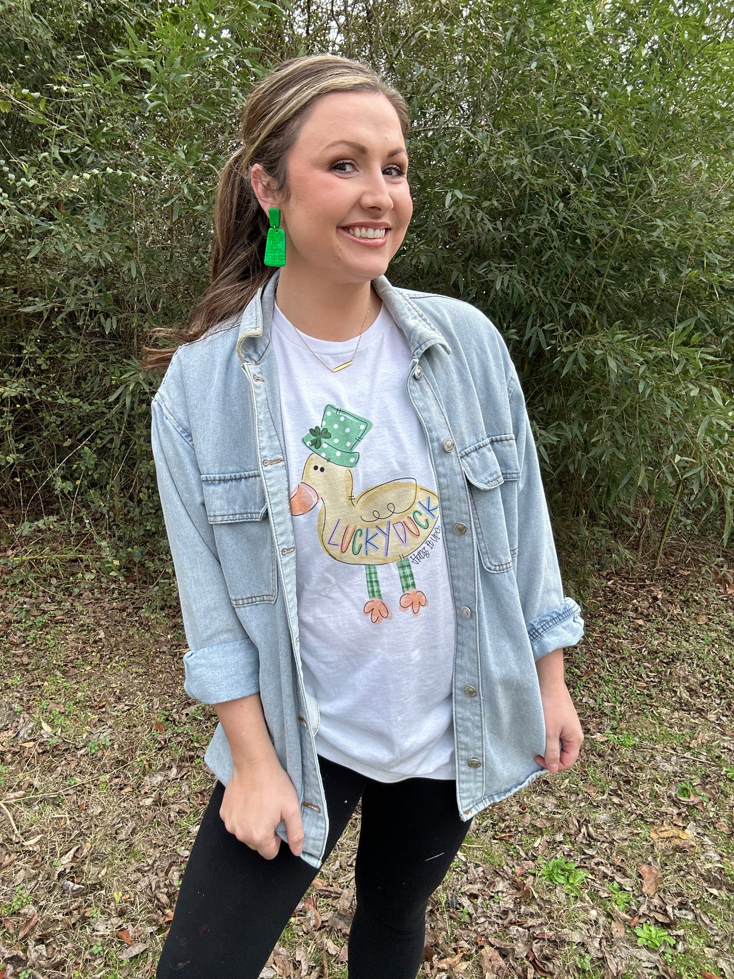 St. Patrick's Day 'Lucky Duck' T-Shirt – Cute Cartoon Duck with Green Hat