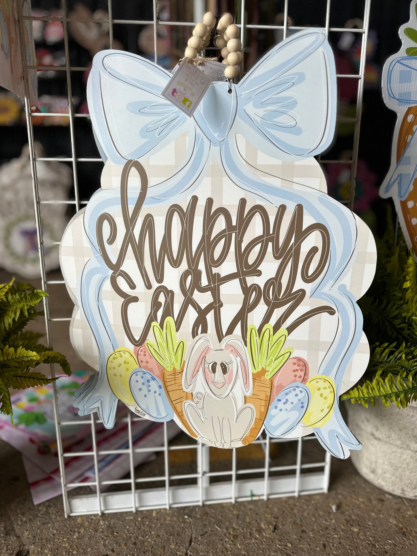 Happy Easter Scalloped Plaque