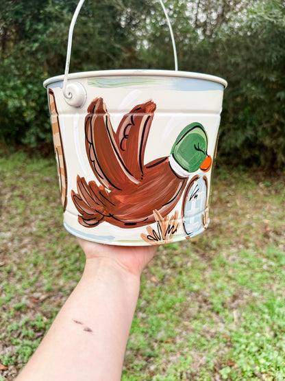Boys Neutral Easter Bucket with Mallard