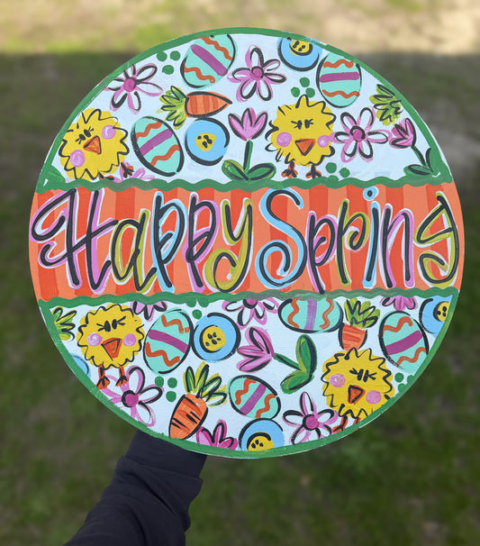Green Happy Spring Round
