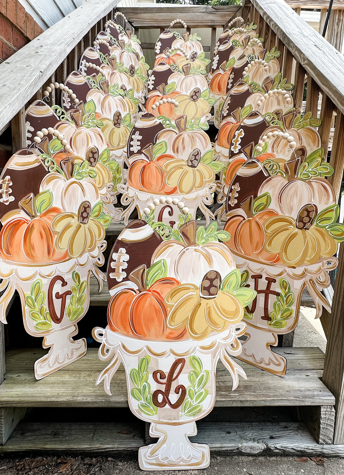 Fall Things Checkered Topiary