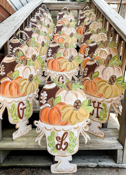 Fall Things Checkered Topiary