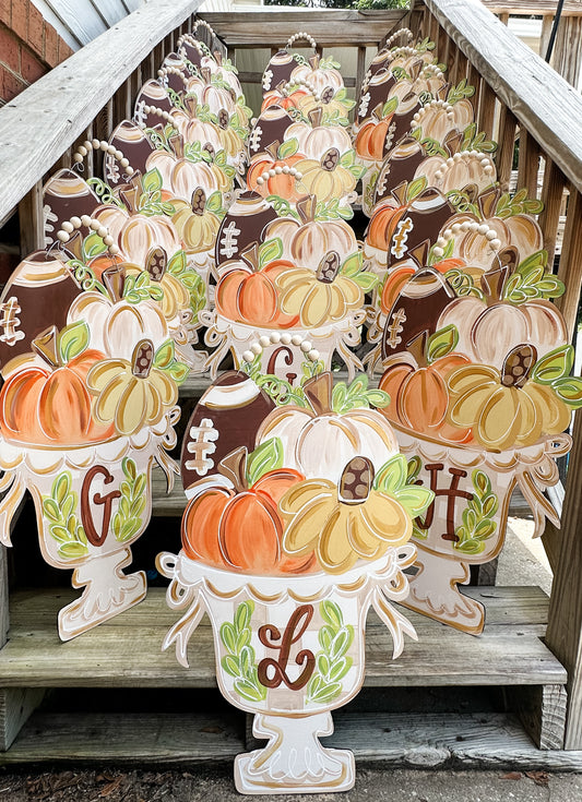 Fall Things Checkered Topiary