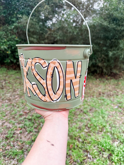 Sports Themed Hand Painted Easter Bucket