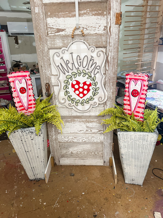 Valentines Stamp Planter Stakes
