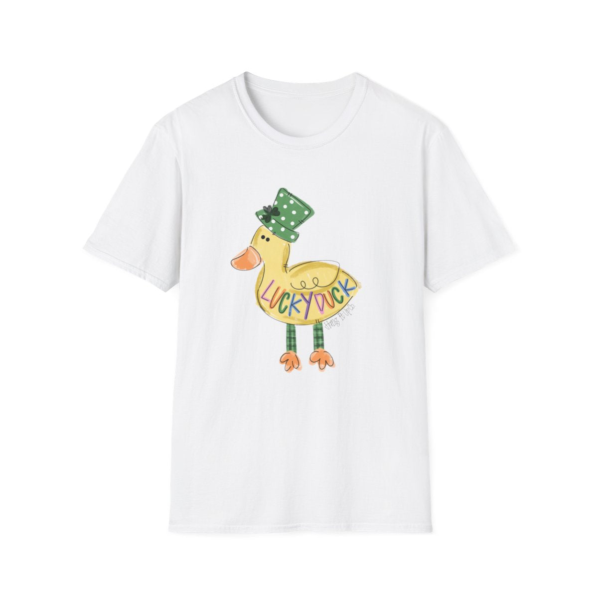 St. Patrick's Day 'Lucky Duck' T-Shirt – Cute Cartoon Duck with Green Hat
