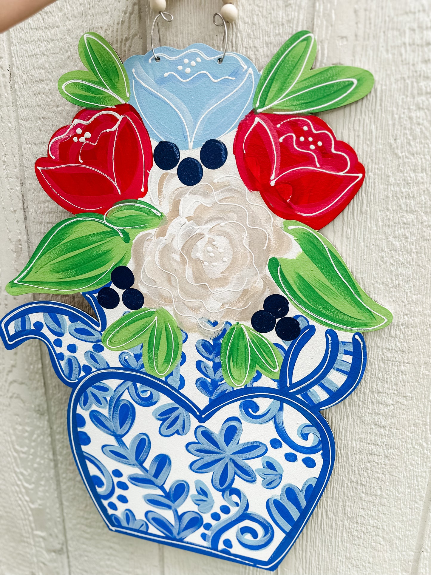 Chinoiserie Vase Patriotic Colors